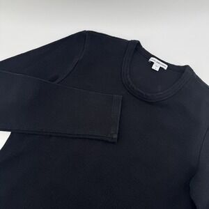 James Perse Women's Crew Neck Long Sleeve Top‎ Black Size 3 (Large)